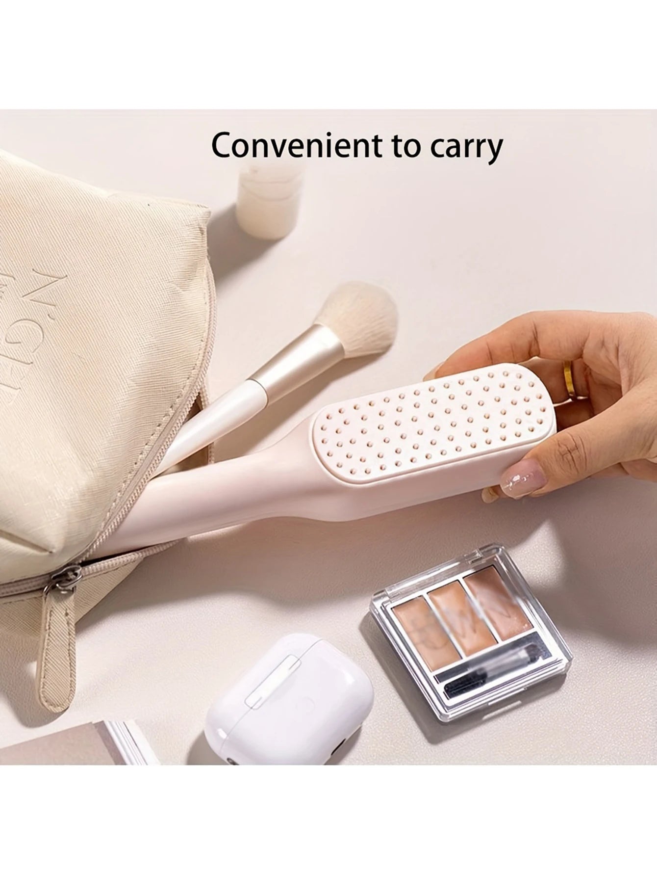 1Pc Self-Cleaning Anti-Static Hair Comb with Retractable Design and Massage Function for Effortless Styling