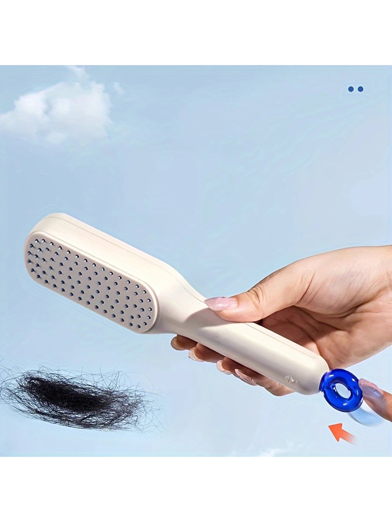 1Pc Self-Cleaning Anti-Static Hair Comb with Retractable Design and Massage Function for Effortless Styling