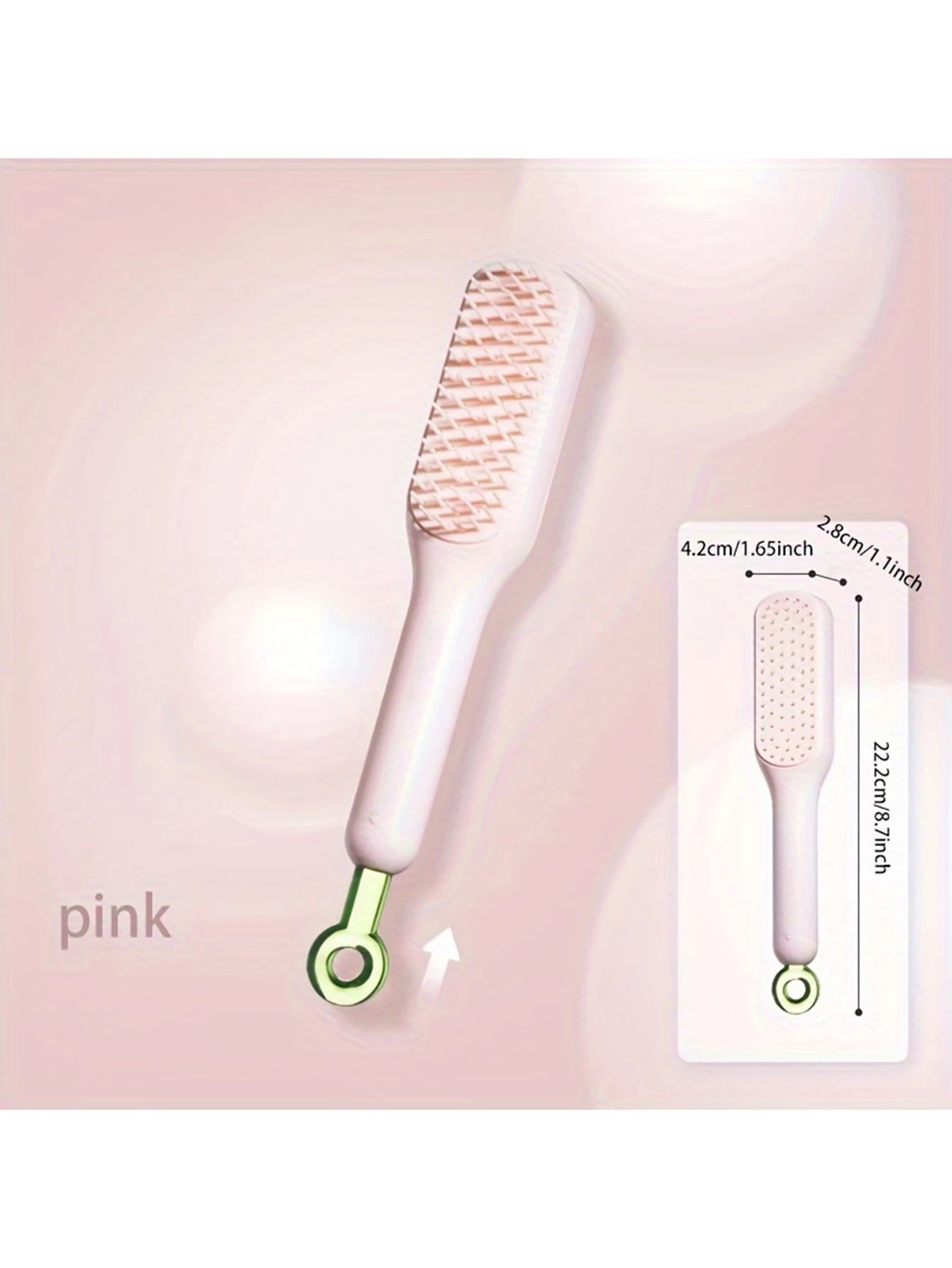 1Pc Self-Cleaning Anti-Static Hair Comb with Retractable Design and Massage Function for Effortless Styling